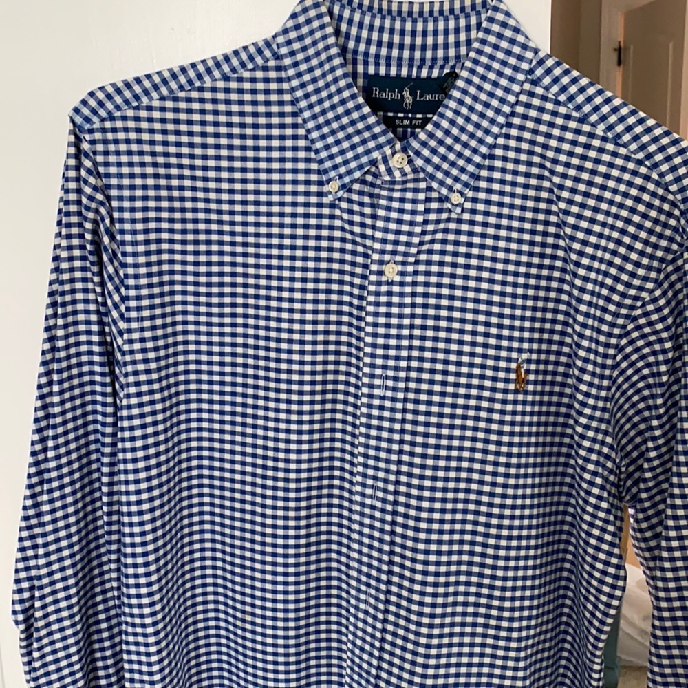 Ralph Lauren Men’s navy and white gingham shirt